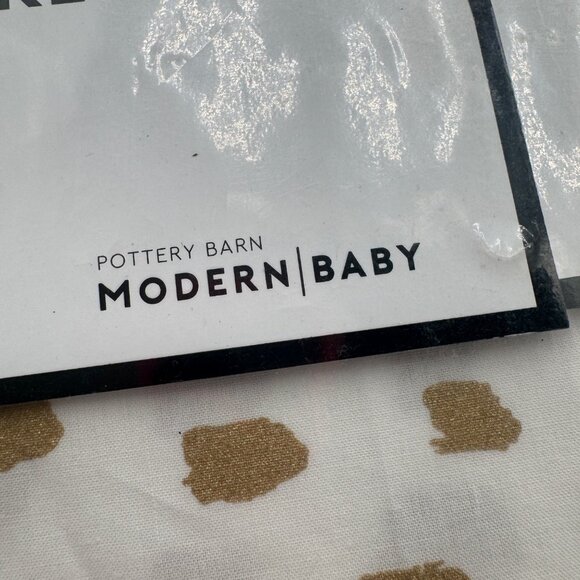 Pottery Barn Kids Organic Cotton crib Sheet Set BRUSHSTOKE DOT new in package - Picture 4 of 10